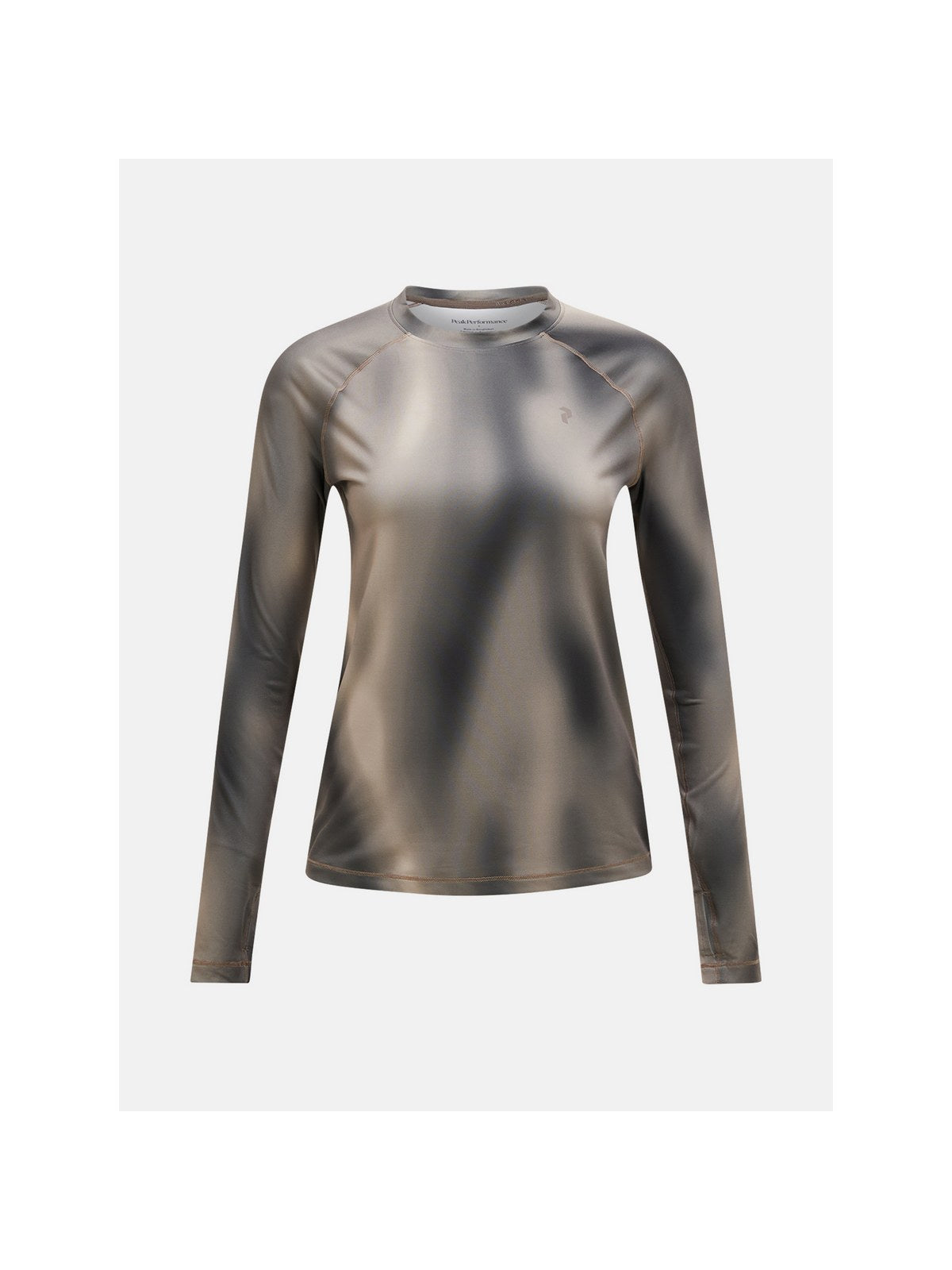 Koszulka termiczna damska PEAK PERFORMANCE Spirit Crew AOP Synthetic Baselayer beżowa