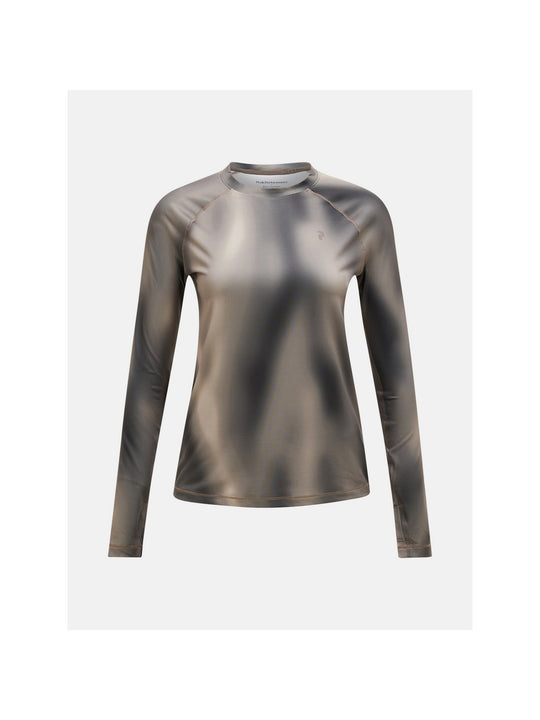 Koszulka termiczna damska PEAK PERFORMANCE Spirit Crew AOP Synthetic Baselayer beżowa
