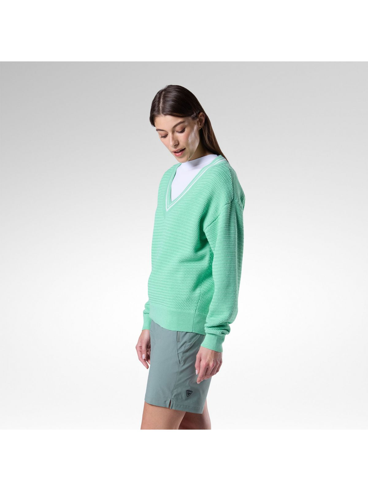Sweter damski ROSSIGNOL W Knitted V Neck zielony