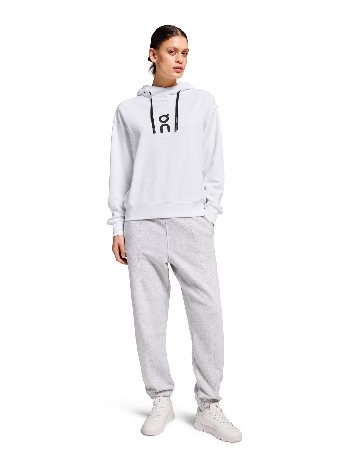 Bluza damska z kapturem ON RUNNING Club Hoodie biały