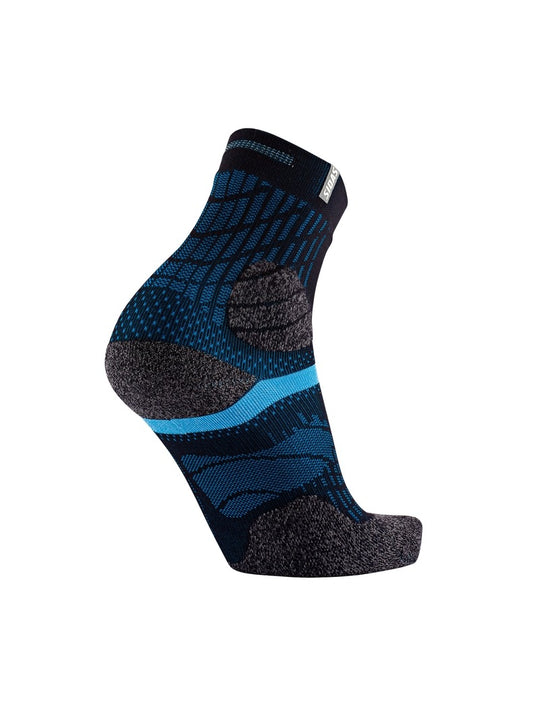 Skarpety do biegania w terenie SIDAS Double Trail czarno niebieskie
