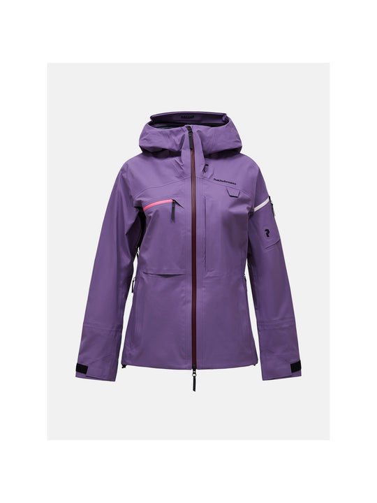 Kurtka narciarska damska PEAK PERFORMANCE Alpine GORE-TEX C-Knit 3L Shell Jacket fioletowa

