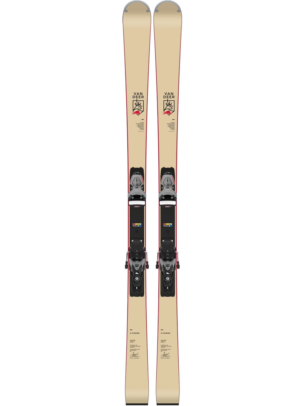 Narty VAN DEER H-Power R22 WC beżowy + wiązania LOOK SPX 15
