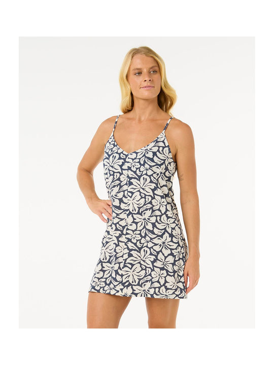Sukienka na ramiączka RIP CURL Las Dalias Mini Dress granatowo biała
