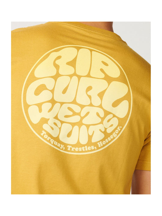 Koszulka męska RIP CURL Wettie Passage Icon Tee żółta

