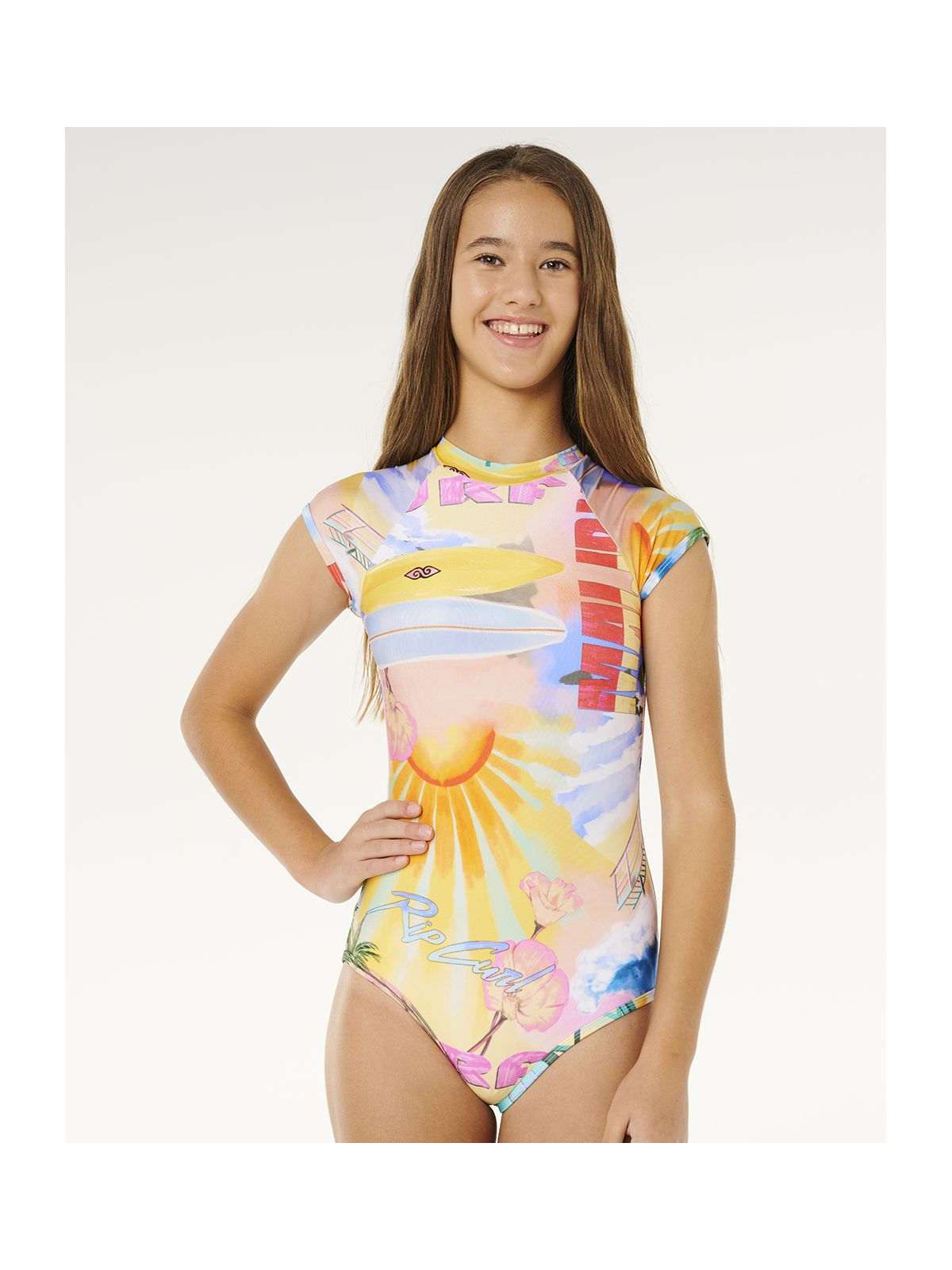 Kostium dziewczęcy RIP CURL Malibu Ss Surfsuit - Girl multikolor