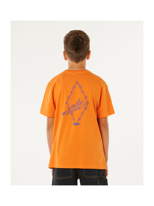 Koszulka chłopięca RIP CURL Eternal Shred Art Tee-Boy pomarańczowa
