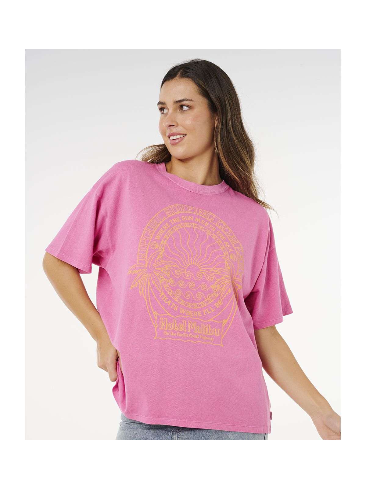 Koszulka damska RIP CURL Hotel Malibu Heritage Tee różowa