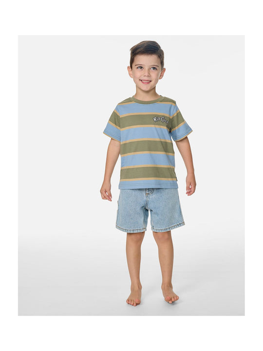 Koszulka chłopięca RIP CURL Ride The Wave Stripe Tee - Boy niebieska
