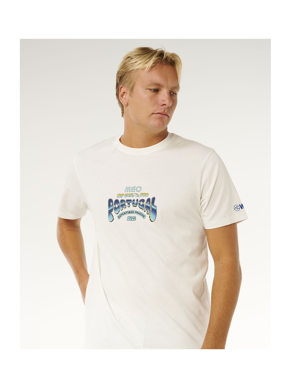 Koszulka męska RIP CURL Meo Peniche Pro 2026 Logo Tee biała