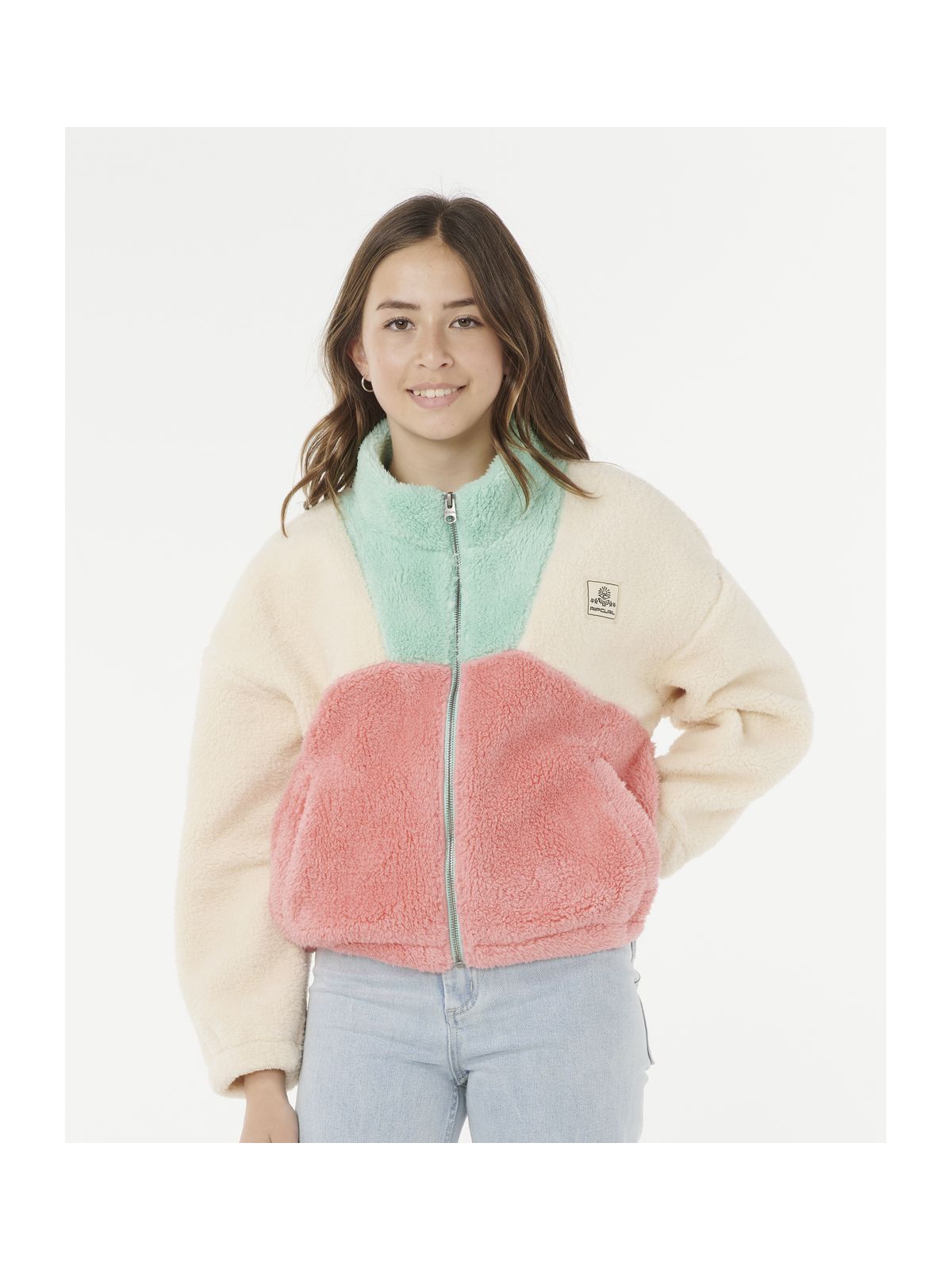 Bluza RIP CURL BLOCK PARTY POLAR FLEECE-GIRL różowa