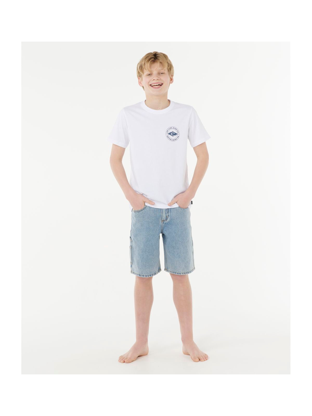 Koszulka RIP CURL STAPLER TEE - BOY biała