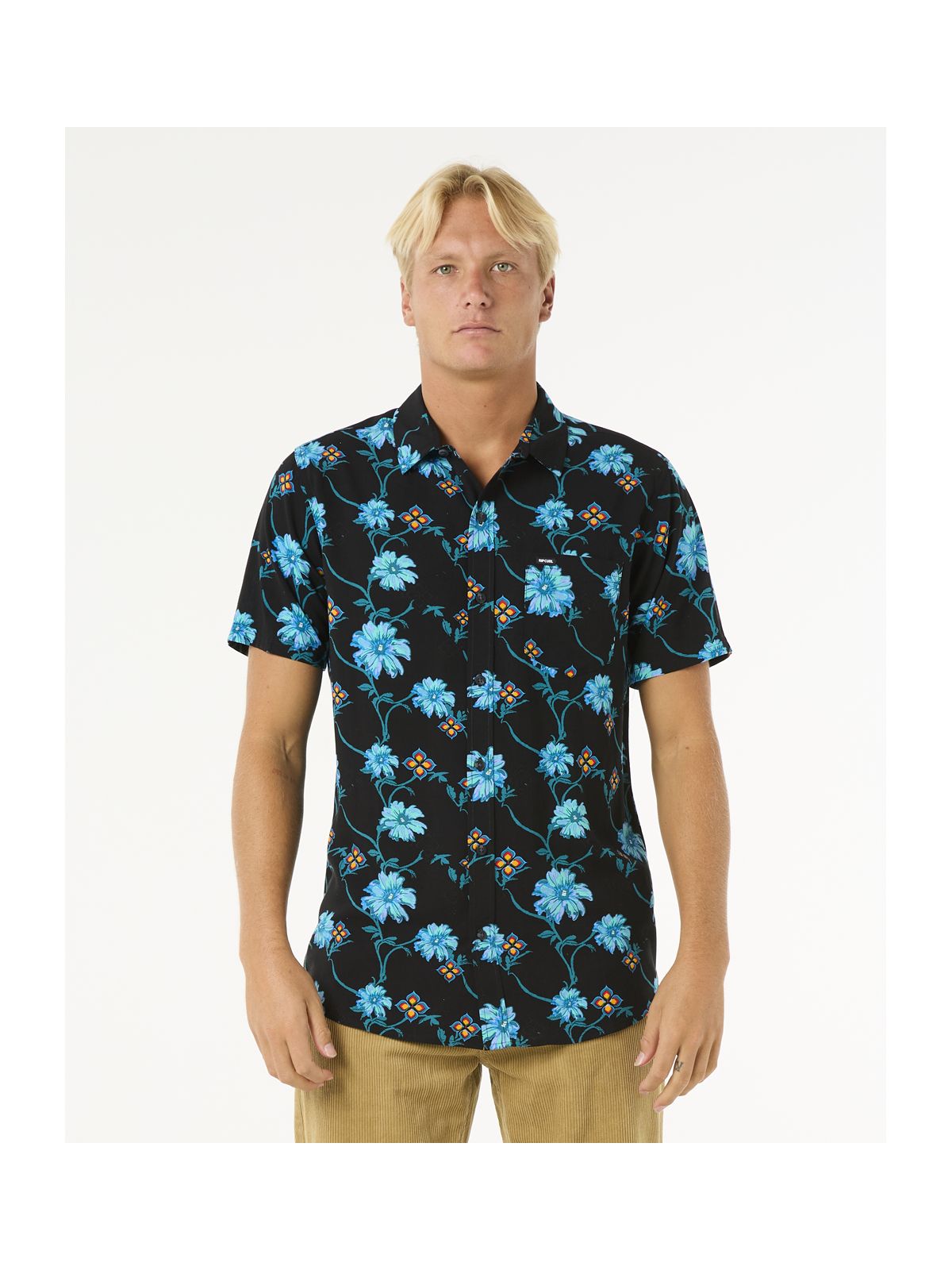 Koszula męska w kwiaty RIP CURL Surf Revival S/S Shirt czarny