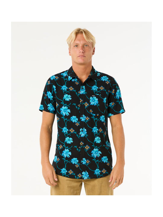 Koszula męska w kwiaty RIP CURL Surf Revival S/S Shirt czarny
