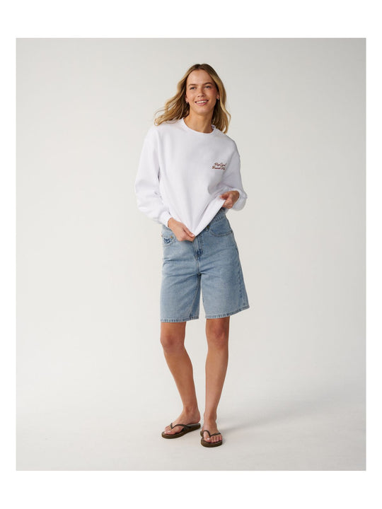 Bluza damska RIP CURL Beach Vibe Heritage Crew biała

