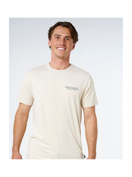 Koszulka męska RIP CURL Aots Sailboat Tee beżowa
