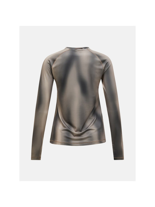 Koszulka termiczna damska PEAK PERFORMANCE Spirit Crew AOP Synthetic Baselayer beżowa
