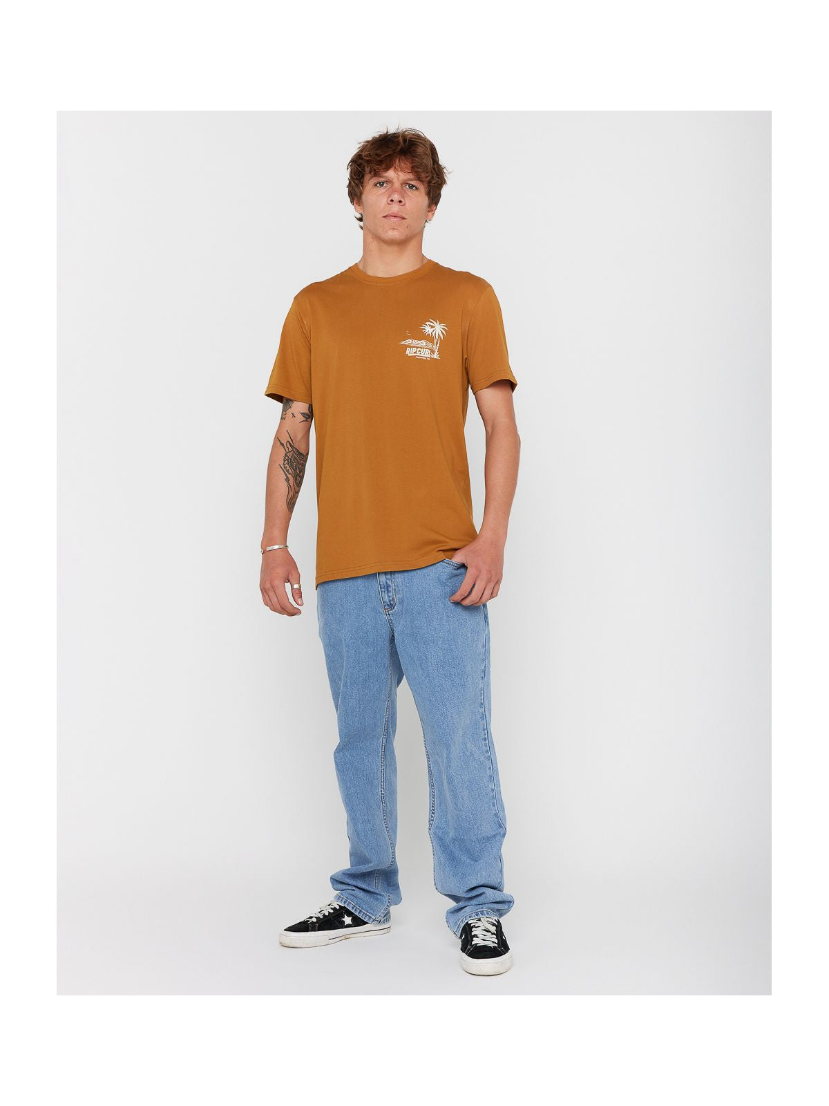 Koszulka RIP CURL SPORTLINE TUBULAR TEE brązowa