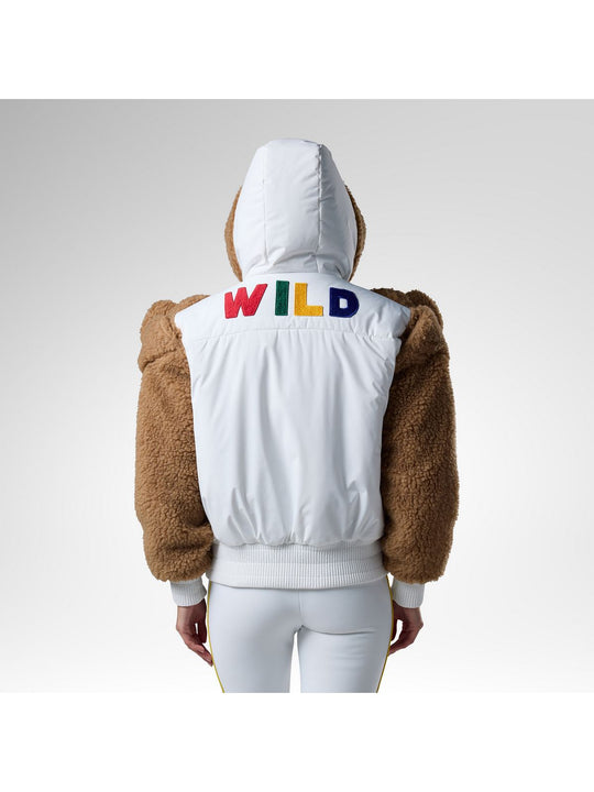 Kurtka narciarska damska ROSSIGNOL W Jcc Teddy Hoodie Jacket biała
