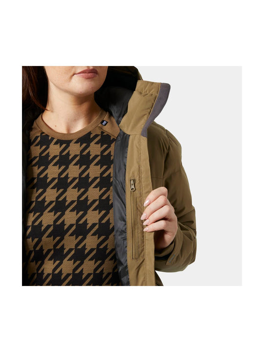 Kurtka narciarska damska HELLY HANSEN W NORA SHORT PUFFY JACKET brązowa
