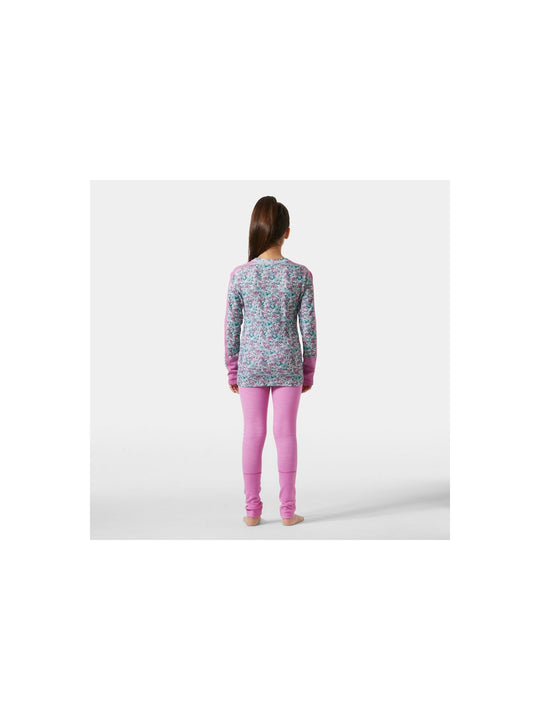 Bielizna dziecięca HELLY HANSEN Jr Graphic Lifa Merino Set kolor różowy
