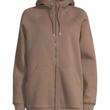 Bluza damska CASALL Easy Oversized Zip Hoodie kolor brązowy
