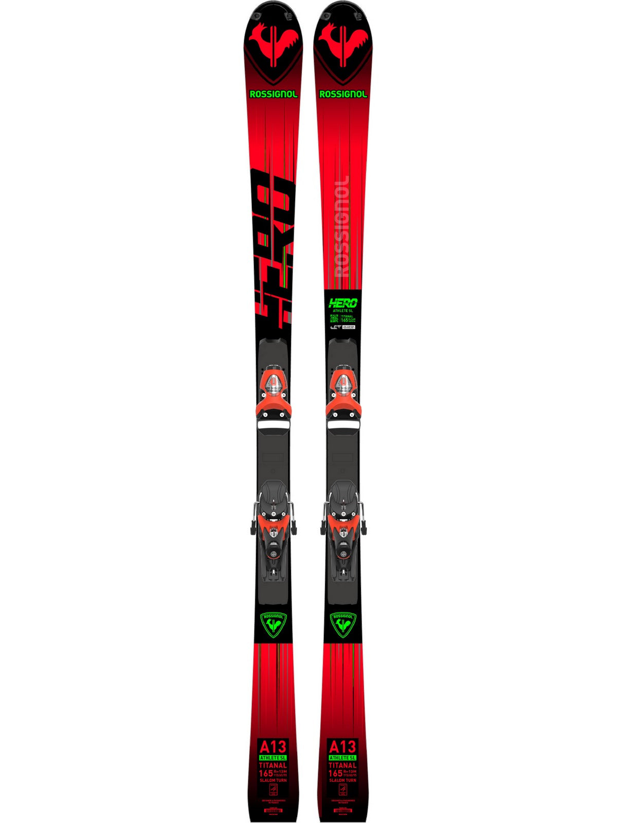 Narty ROSSIGNOL HERO FIS SL FAC 165 + wiązania LOOK SPX 15 Rockerace Hot Red - Adventure Sports