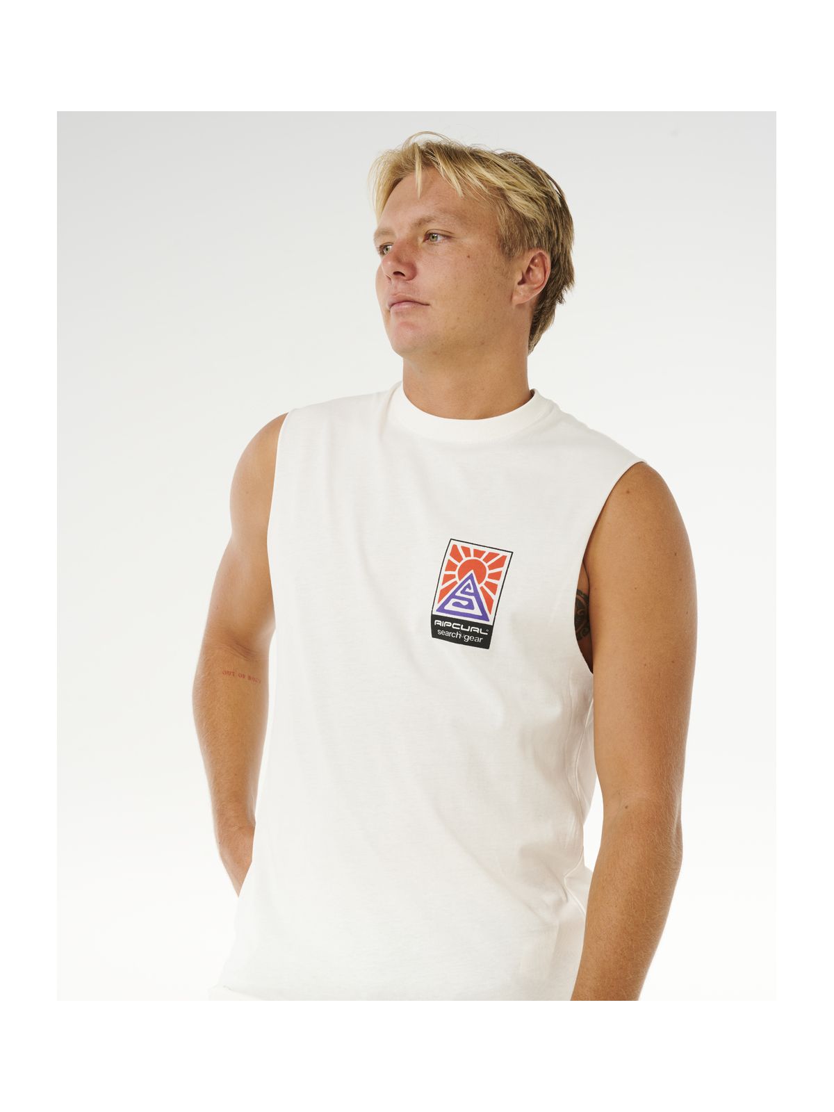 Koszulka męska RIP CURL Search Dawn Muscle biała
