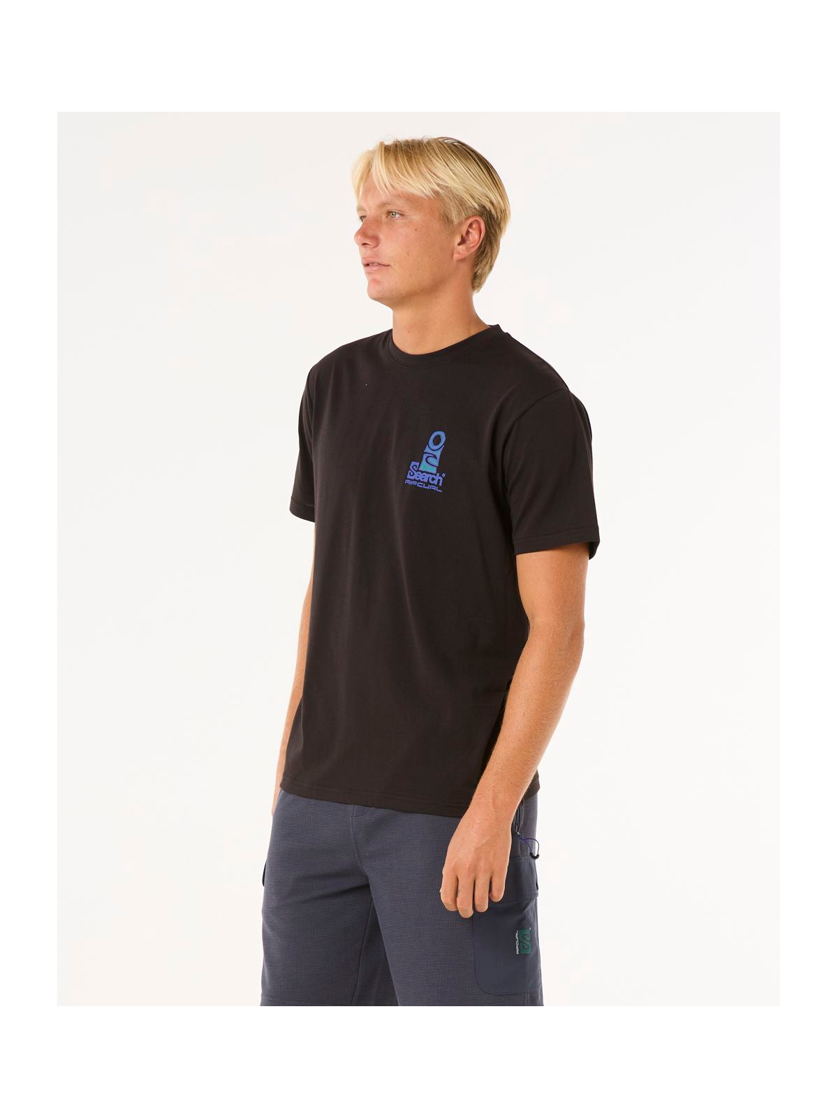 Koszulka męska RIP CURL Vaporcool Search Stack Tee czarna