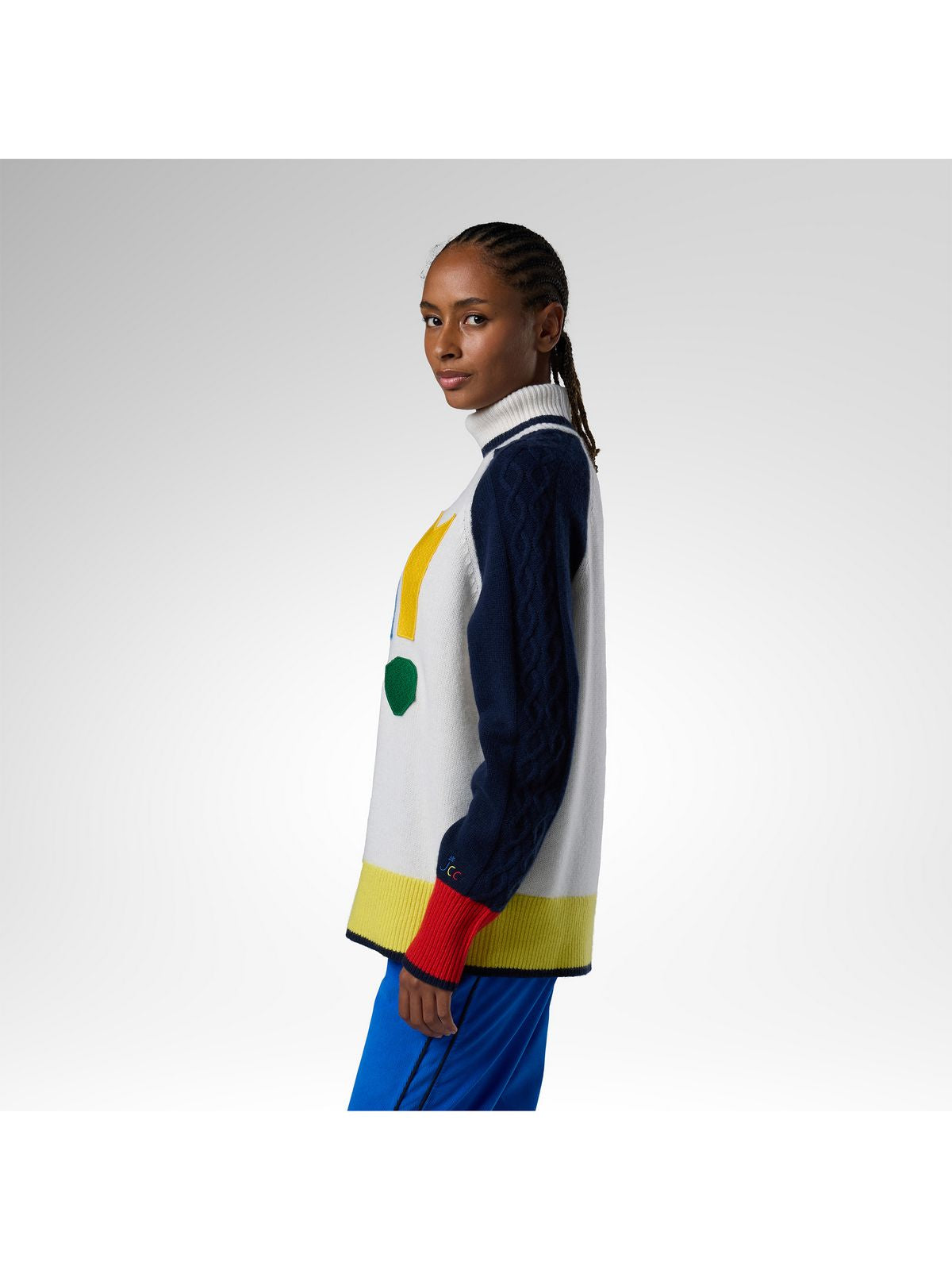 Sweter damski ROSSIGNOL W Jcc Graphic Turtle Neck Swea białe