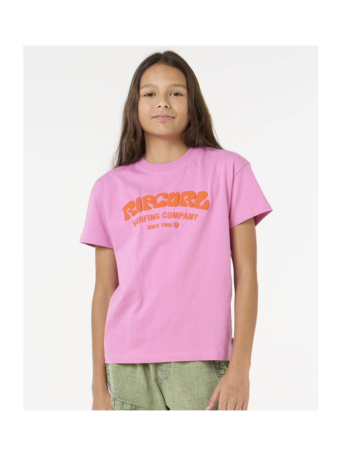 Koszulka RIP CURL Surf Puff Relaxed Tee- Girl różowy - Adventure Sports