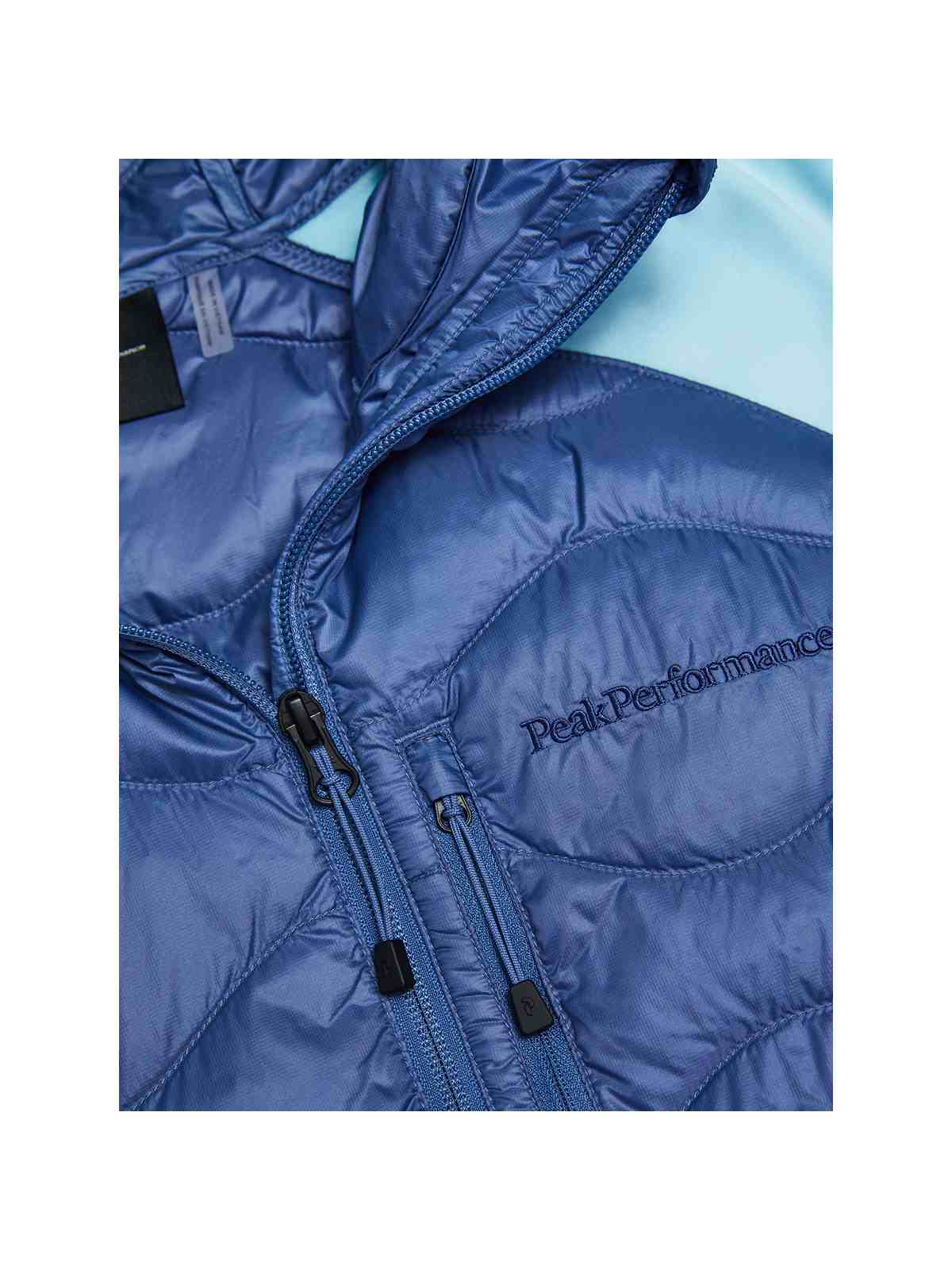 Kurtka puchowa męska PEAK PERFORMANCE Helium Down Hybrid Hood niebieska