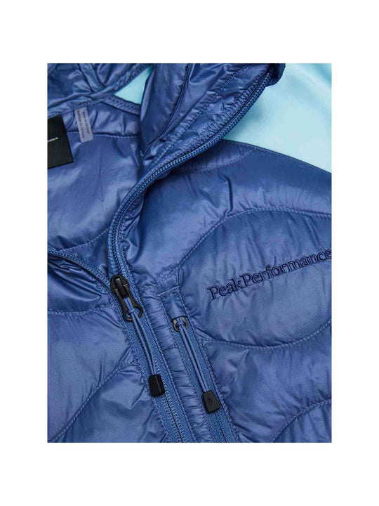 Kurtka puchowa męska PEAK PERFORMANCE Helium Down Hybrid Hood niebieska
