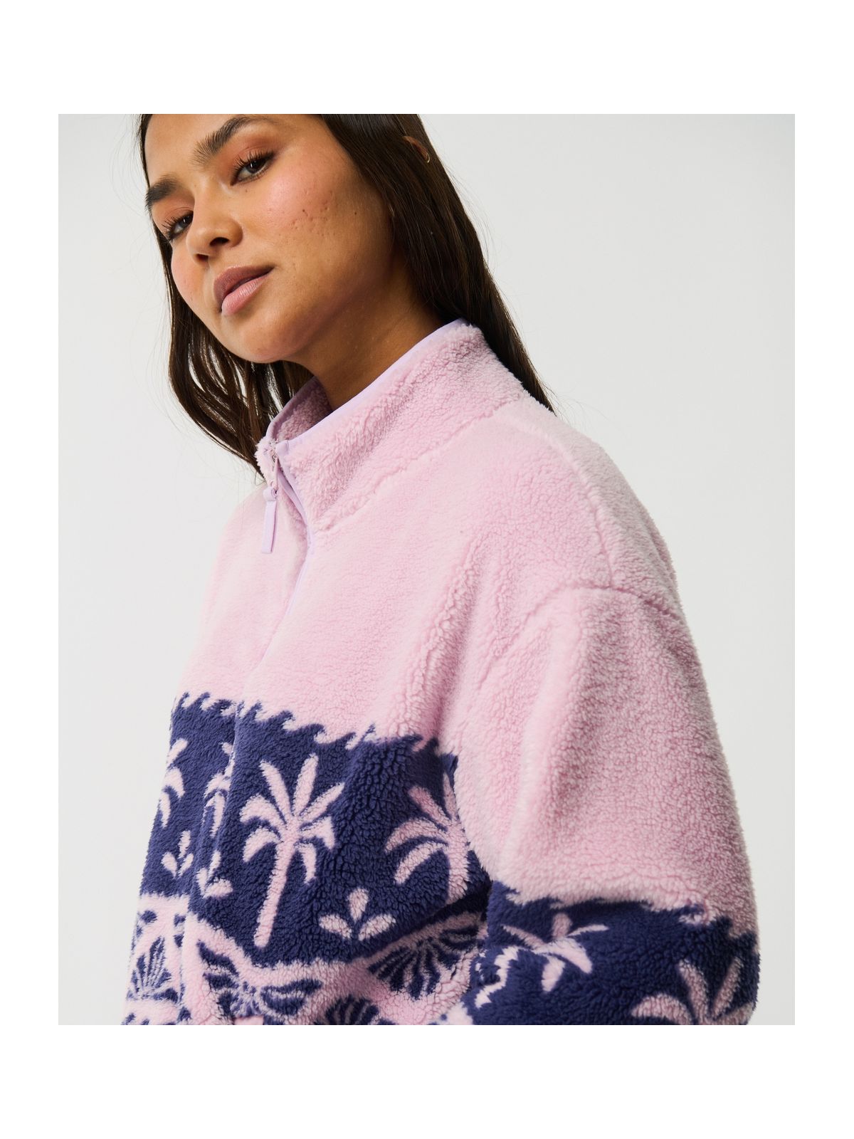 Polar damski RIP CURL Bossa Nova 1/4 Zip Polarfleece różowy