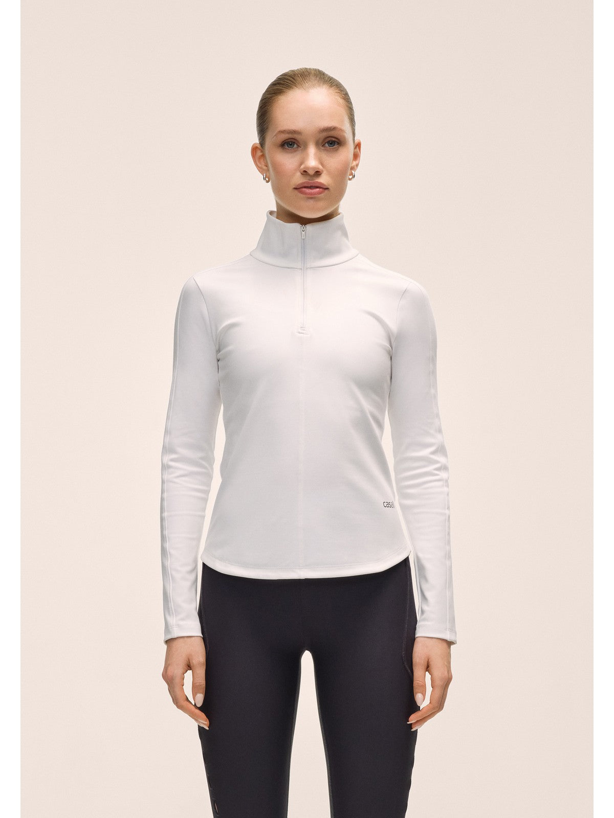 Koszulka treningowa damska CASALL Serene Half Zip Long Sleeve kolor biały