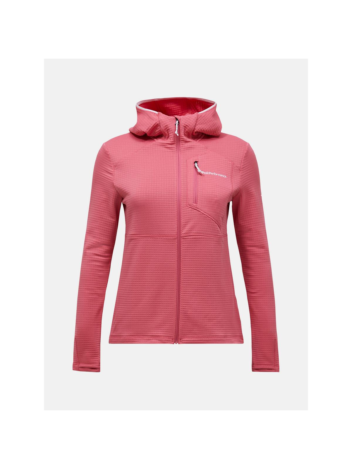 Bluza damska PEAK PERFORMANCE Trail Polartec Power Grid Zip Hood różowa