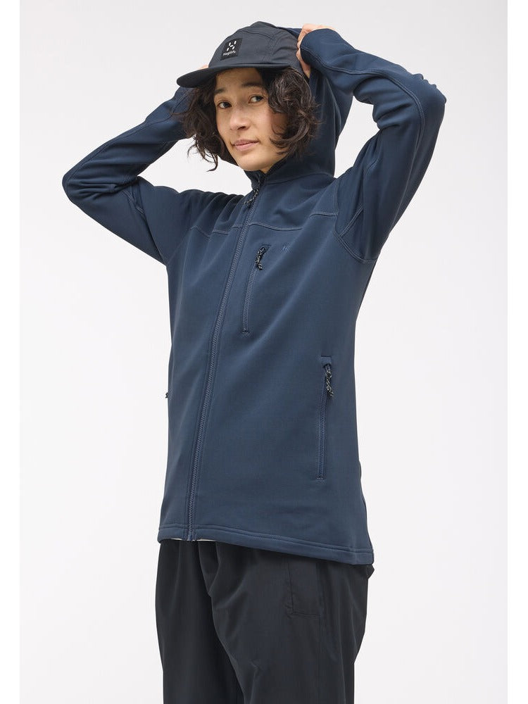 Bluza techniczna z kapturem damska HAGLÖFS Rosson Mid Hood Tarn Blue