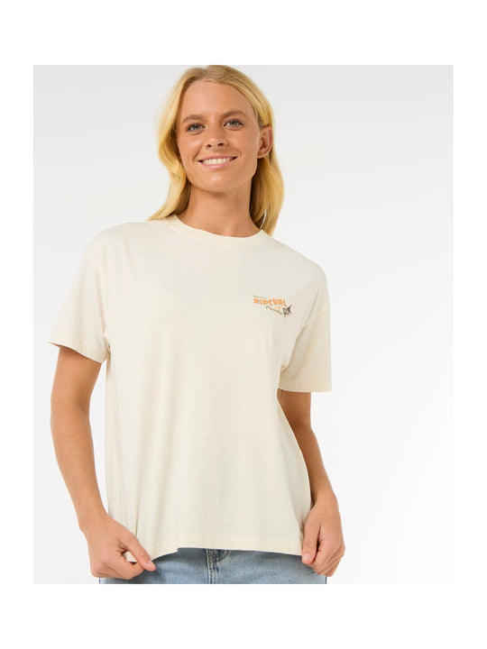 Koszulka RIP CURL Cala Vadella Relaxed Tee biały
