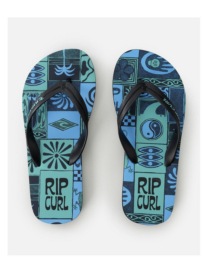 Japonki plażowe chłopięce RIP CURL Grom Energy Bloom Open Toe-Boy niebieskie