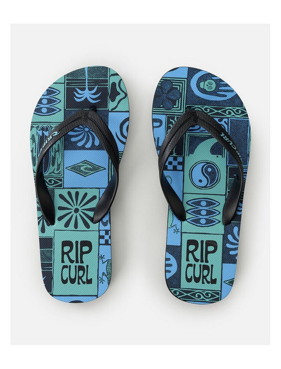 Japonki plażowe chłopięce RIP CURL Grom Energy Bloom Open Toe-Boy niebieskie
