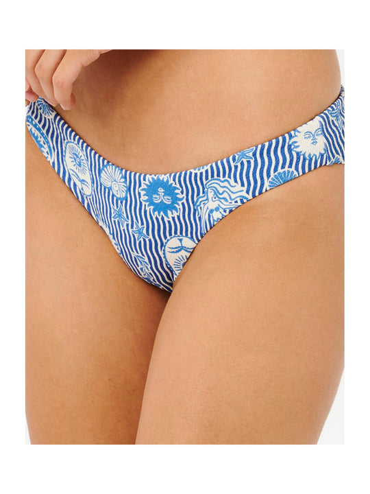 Dół od bikini damski RIP CURL Catalina Waves Tie Side Cheeky niebieskie
