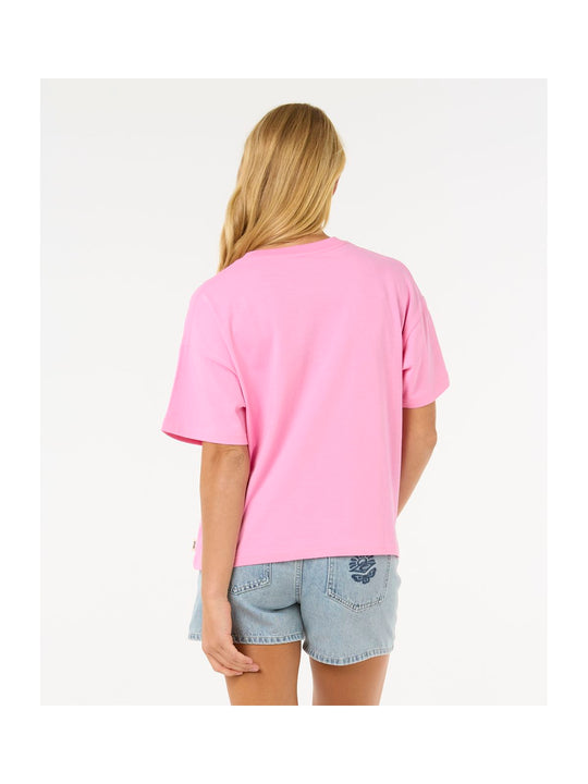 Koszulka damska RIP CURL Surf Puff Relaxed Tee różowa
