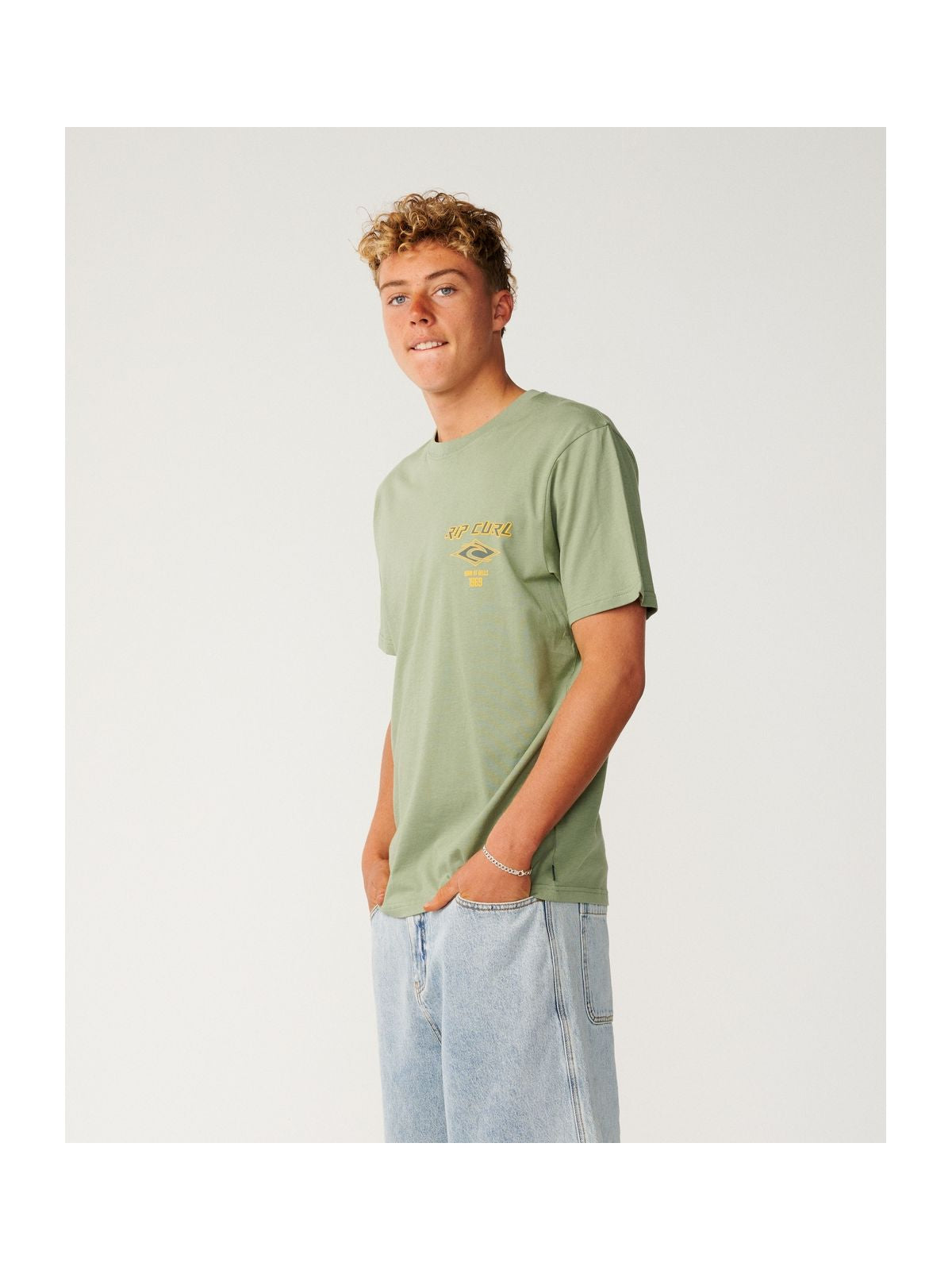Koszulka męska RIP CURL Fade Out Icon Tee zielona
