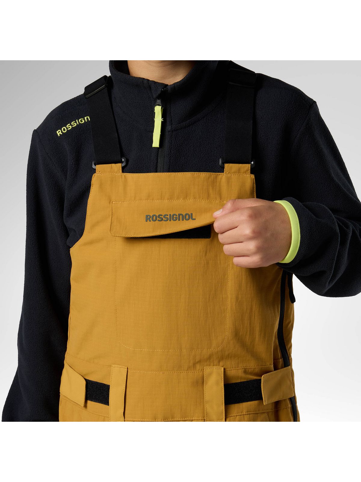 Spodnie narciarskie juniorskie ROSSIGNOL Jr Outerlimits Insulated Bib brązowe