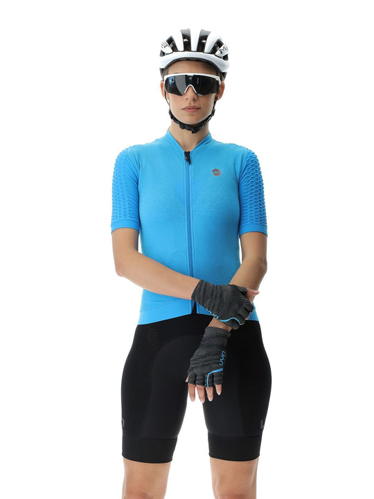 Koszulka rowerowa damska UYN Airwing Biking Shirt – turquoise/Black
