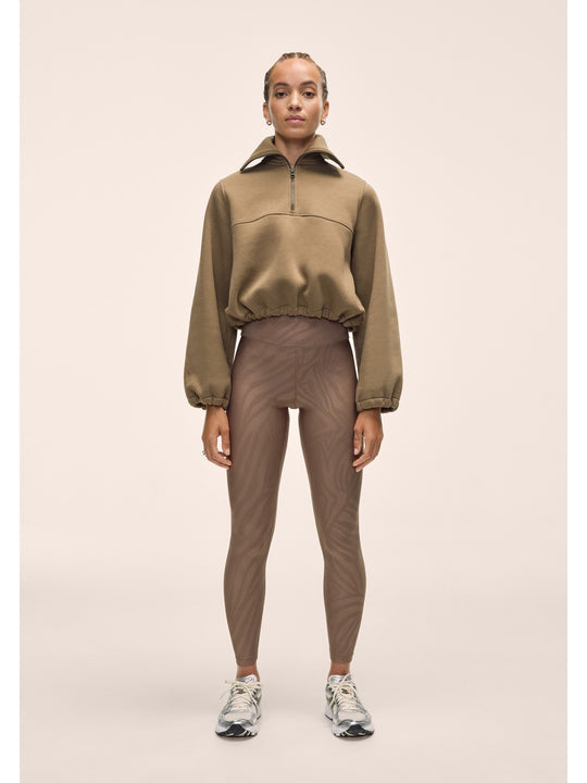 Bluza damska CASALL Easy Half Zip Sweater kolor brązowy
