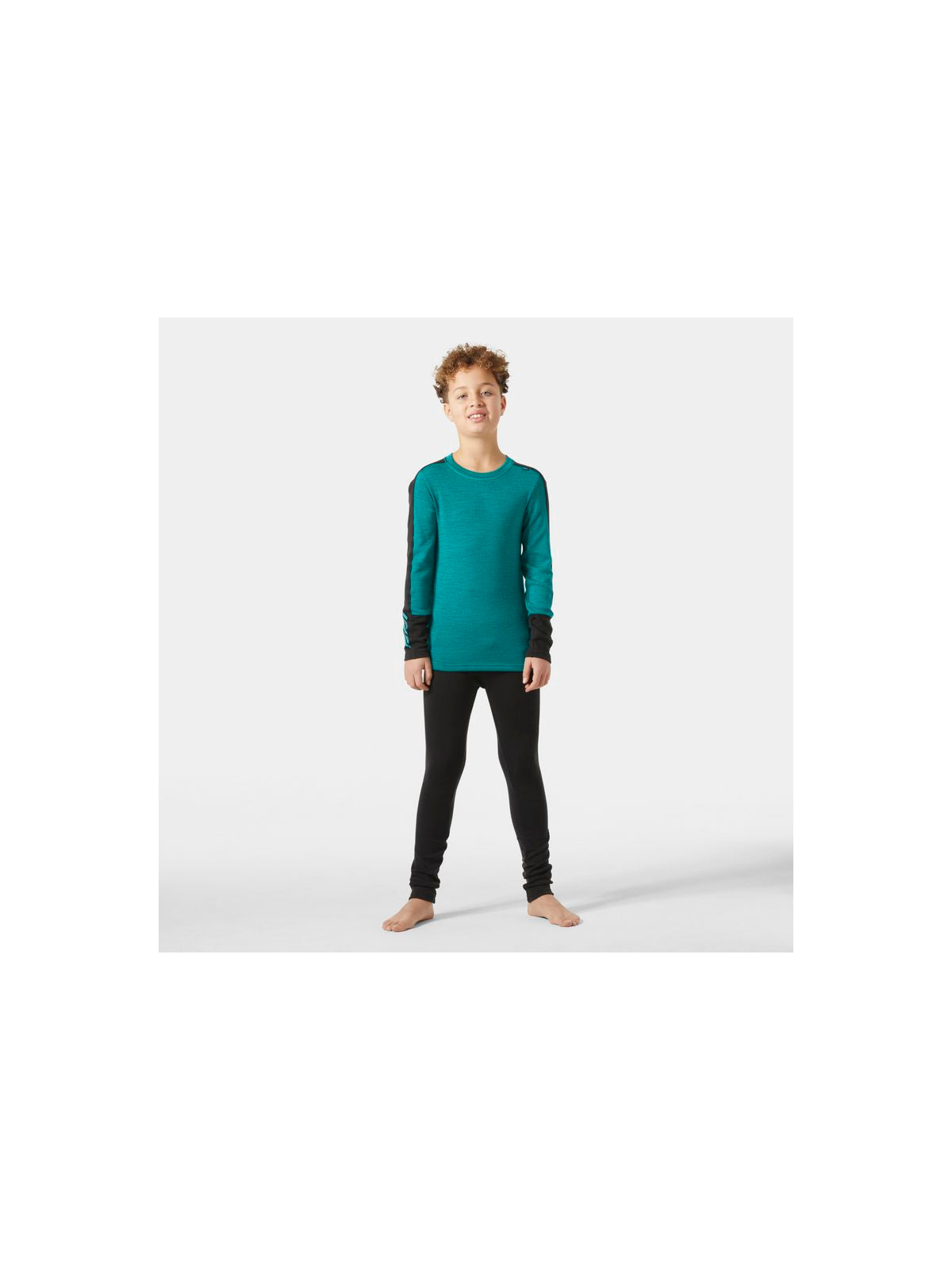 Bielizna dziecięca HELLY HANSEN Jr Lifa Merino Midweight Set kolor zielony
