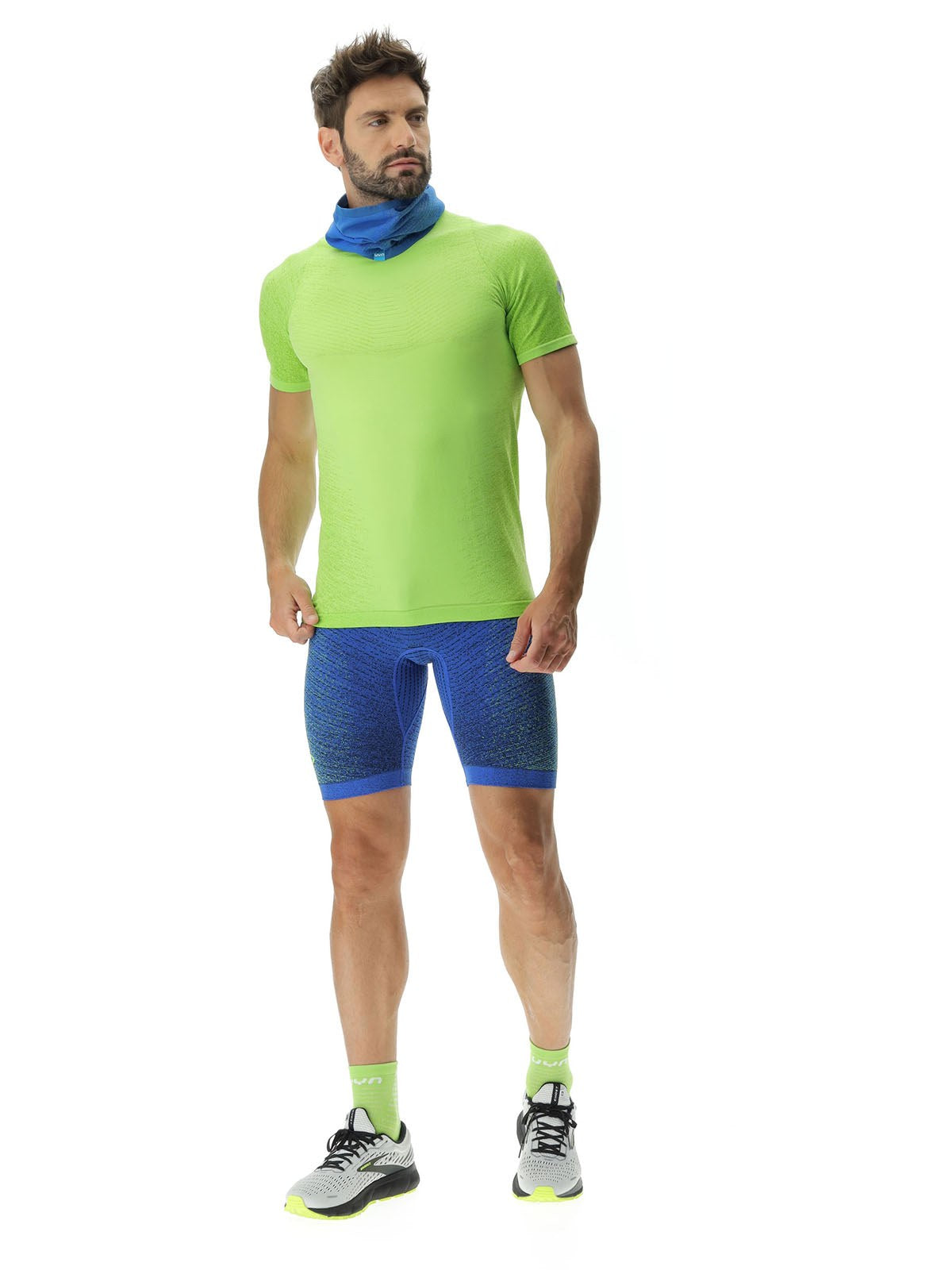 Koszulka biegowa męska UYN Exceleration Running Shirt – Lime/Sulphur Spring