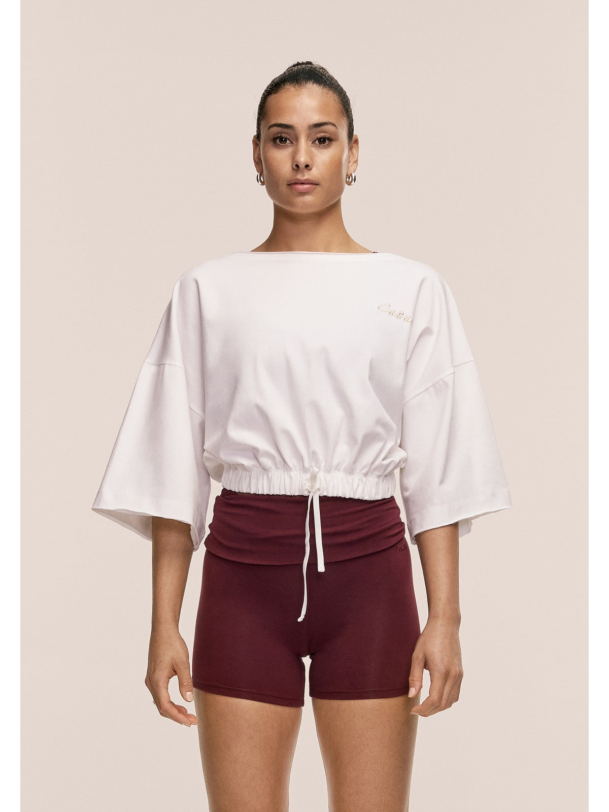 Koszulka damska CASALL Heavy Cotton Crop Tee kolor biały