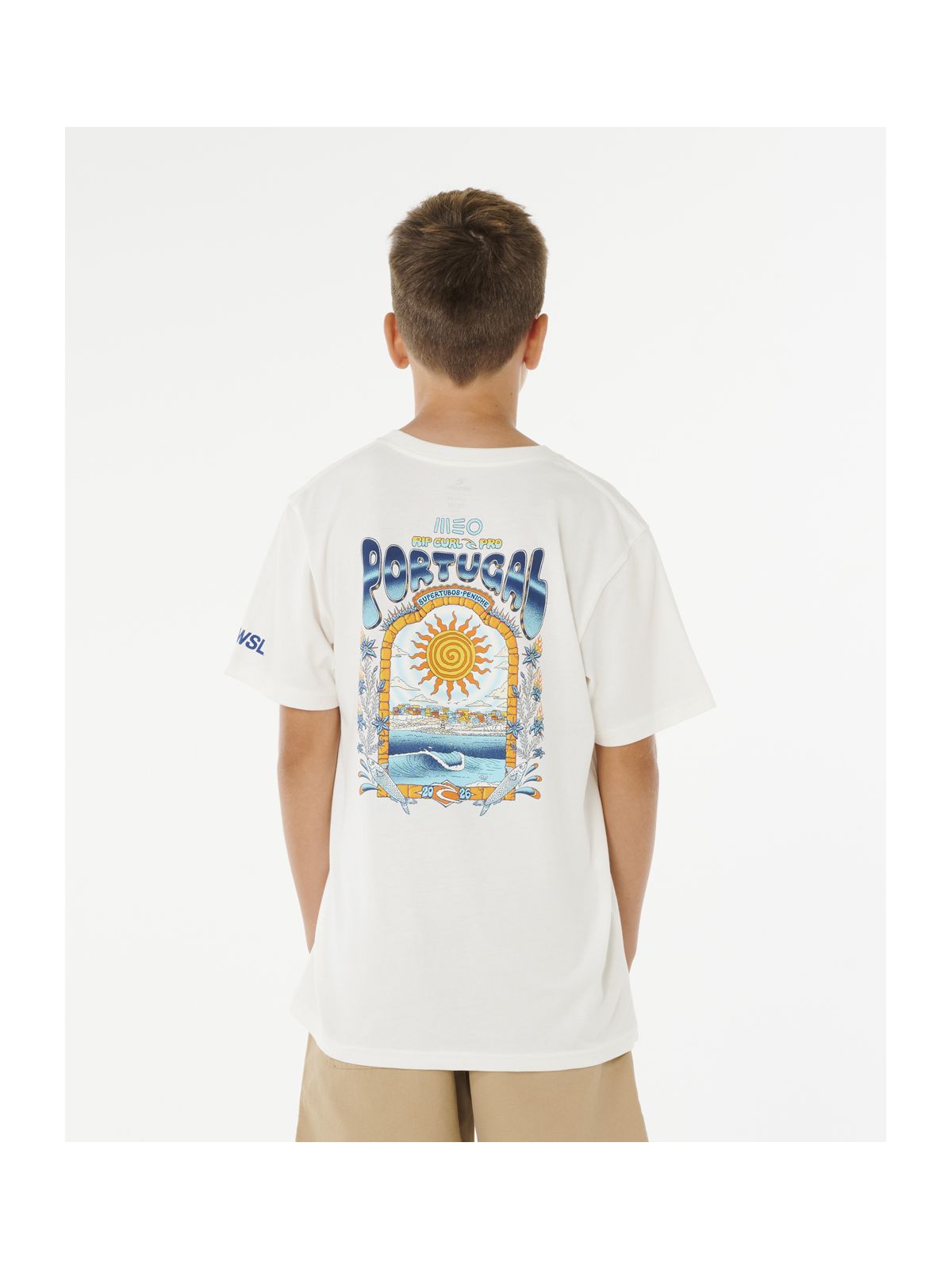 Koszulka juniorska RIP CURL RIP CURL Pro Peniche 26 Tee-Bo biała